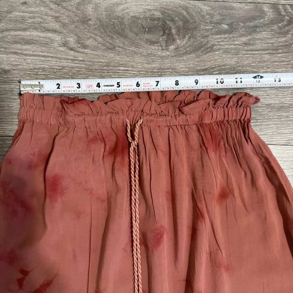 BB Dakota Tie Dye Pink Boho Flowy High Waist Slit Midi Skirt S‎ Elastic Waist
